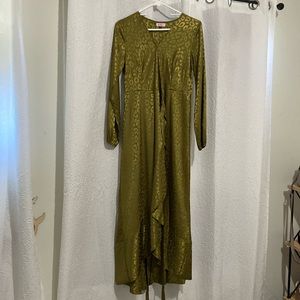 Dress size small color green silk